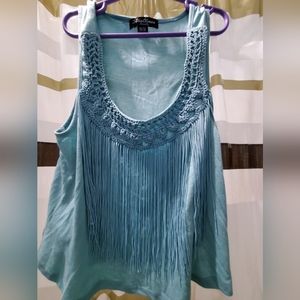 Streetwear society blue tassel summer top